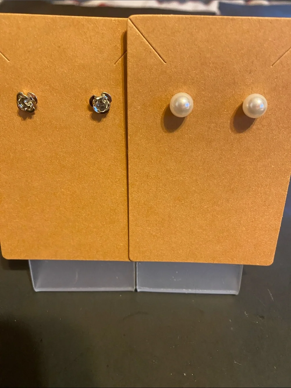 Pearl and Silver Stud Earring Set - White Pearl & Silver